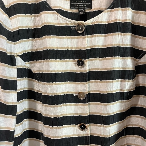 🖤LOUBEN for Laura Plus – Striped Button-Up Jacket (20W) - Picture 11 of 15